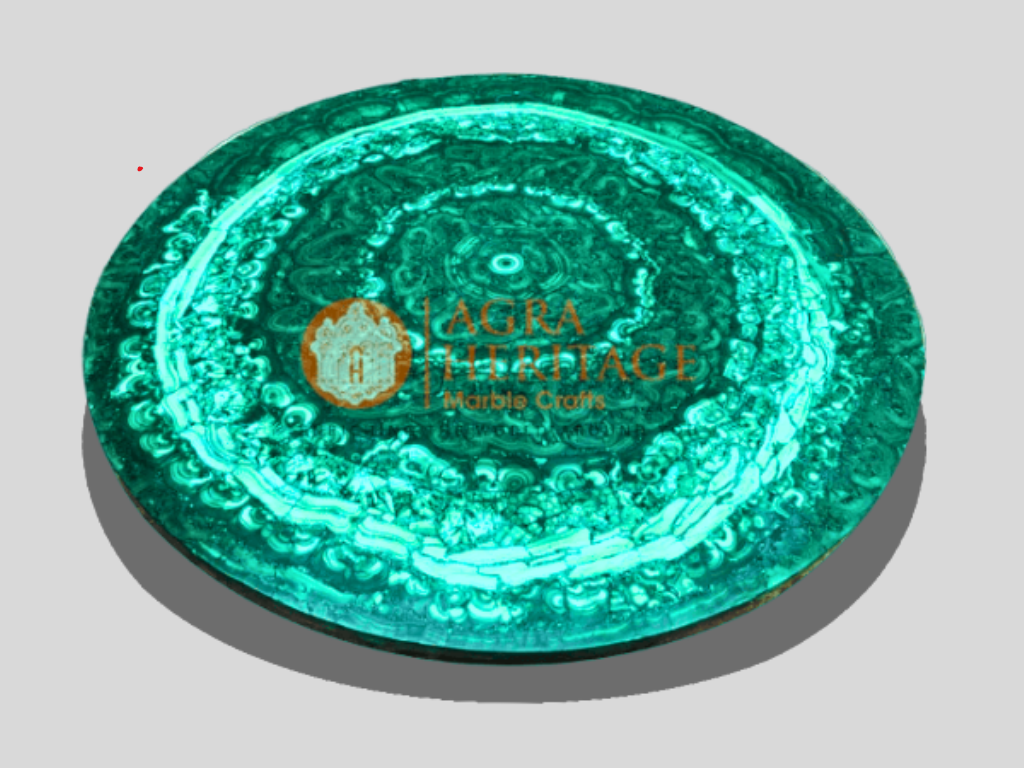 Random Marble Dining Table Top Malachite Inlay Decor